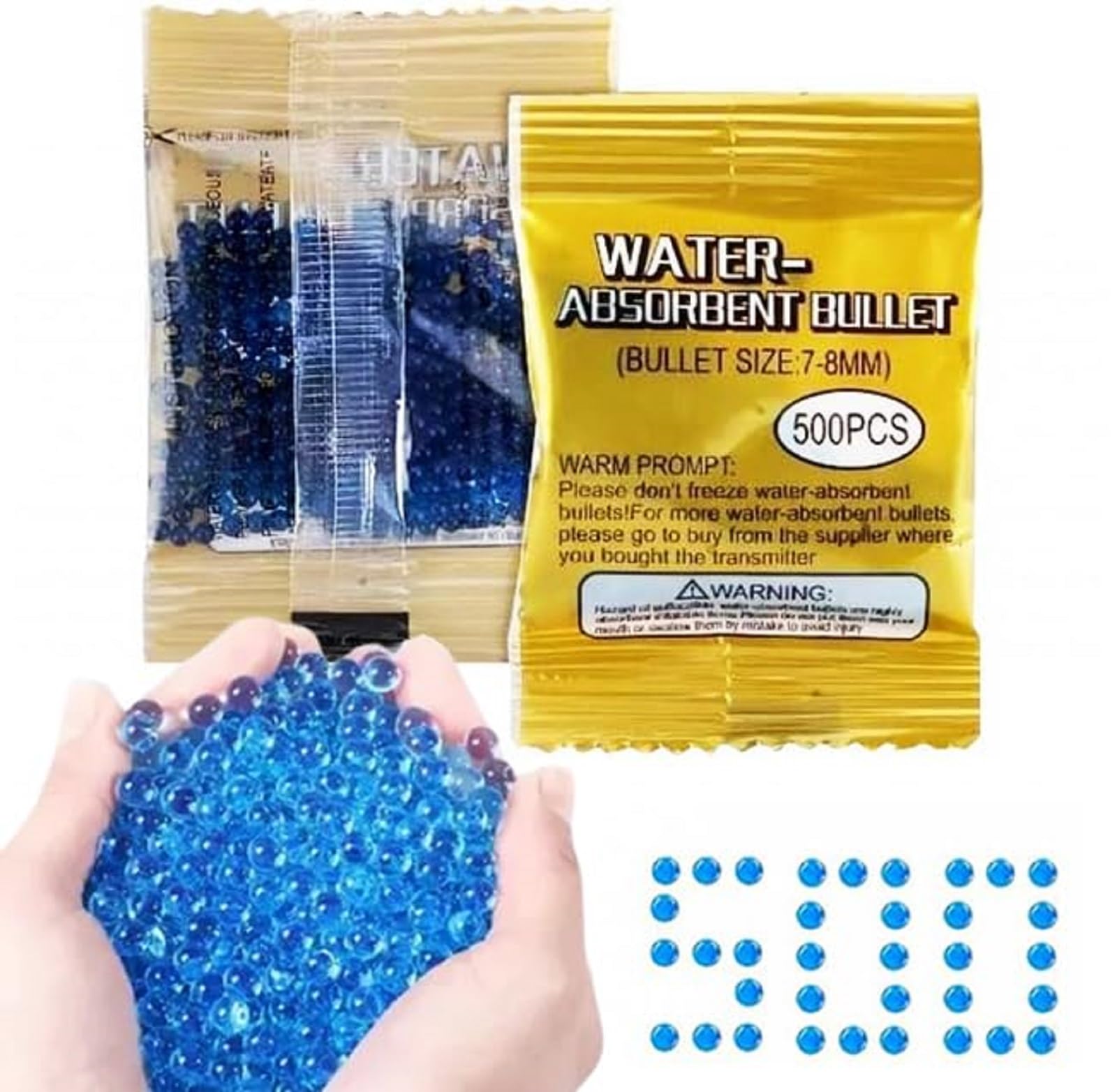 DZLING Water-Absorbent Gel Balls, 7-8mm, Blue Hydrogel Bullets, 5000 Pieces, Non-Toxic Polymer Material-picture-18