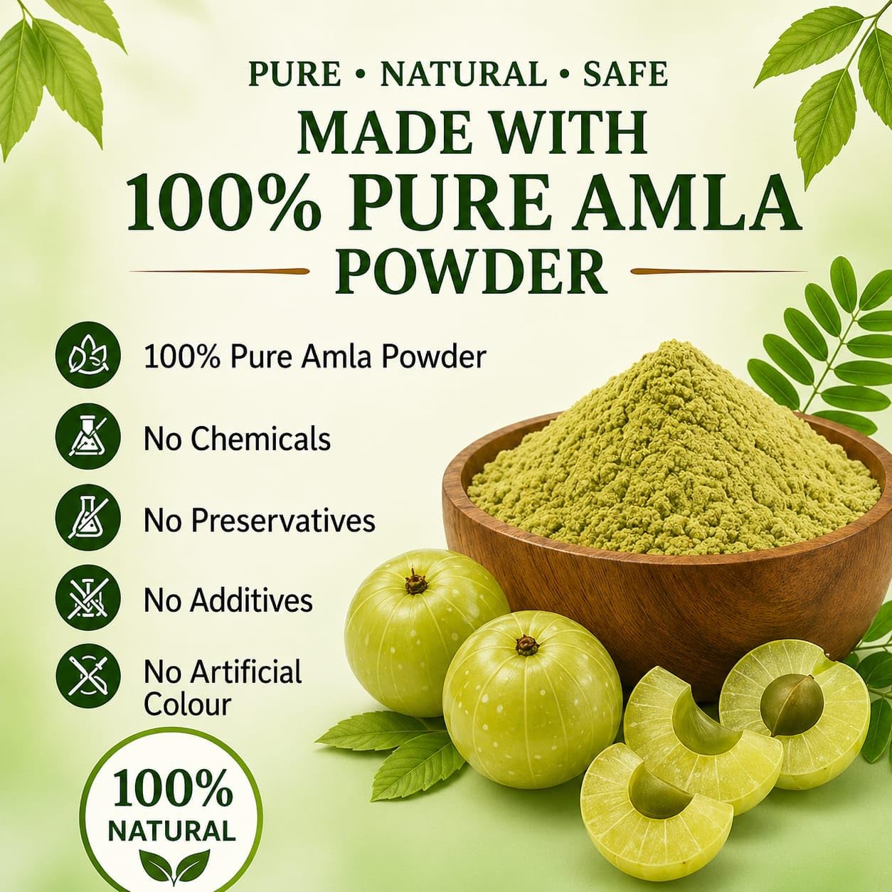 Amla Powder, 100% Natural Herbal, Rich in Vitamin C, Supports Hair, Skin and Immunity, 100 g — Amazon image 3