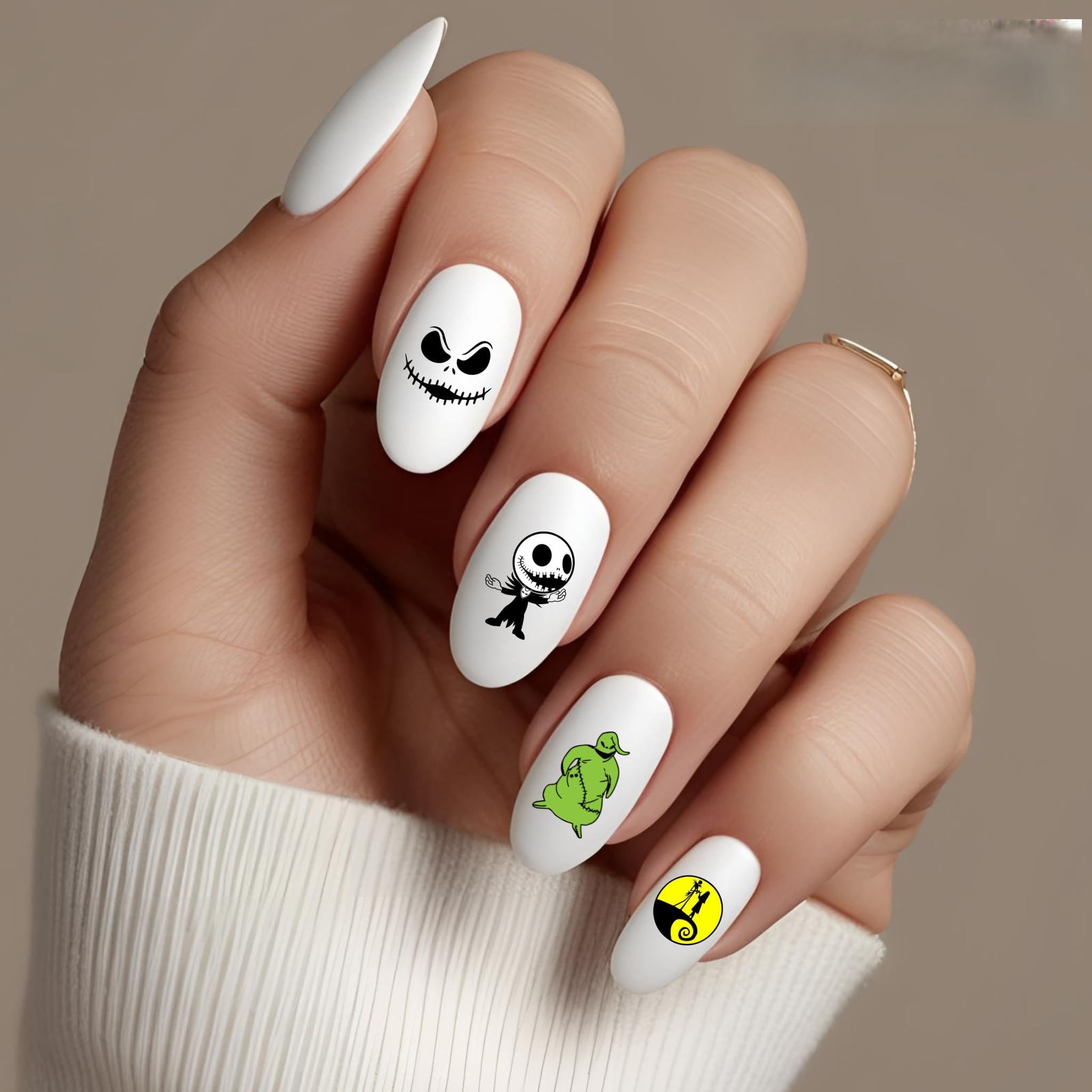 Jack Skellingtons Nightmare Before Christmas Nail Decals 4 Sheet Set Salon Quality Water Transfer Nail Art