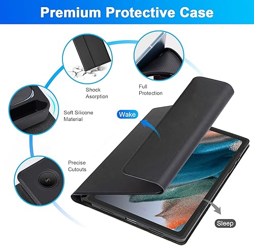 Miniatura 3 de LAMA Funda con teclado retroiluminado para Samsung Galaxy Tab A8 de 10.5 pulgadas con teclado, funda de teclado inalámbrico desmontable con soporte