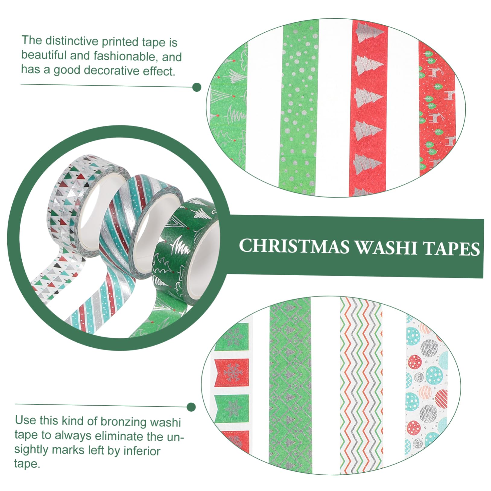 NUOBESTY 36 Piezas Cinta washi navideña Cinta washi árbol de Navidad planificador de Cinta washi Scrapbooking decoración navideña Cinta magnética Cinta Decorativa Cinta bronceadora Cuenta