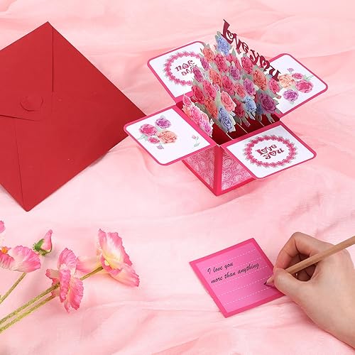 Miniatura 3 de WD&CD Tarjeta desplegable 3D para el día de San Valentín, tarjetas del día de San Valentín en caja con sobre, tarjeta de felicitación para el día de