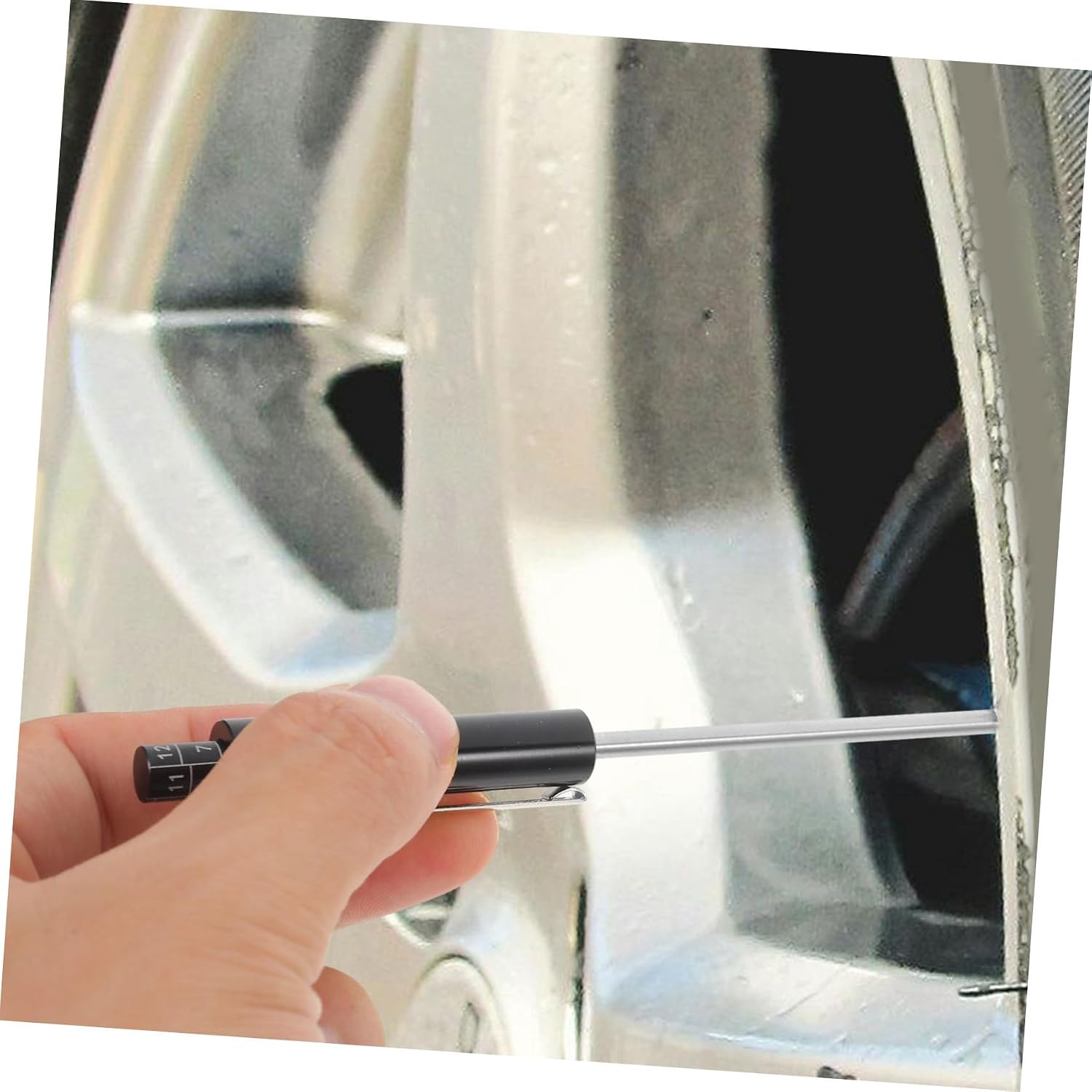 GARVALON Brake Pad Thickness Gauge Tool for Accurate Automotive Brake Pad Measurement Scale Markings for Easy Use No Disassembly Required for Vehicle Maintenance and Safety