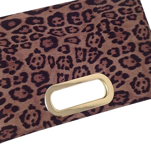 Miniatura 5 de JNB Embrague de leopardo pequeño con asa superior de ante sintético