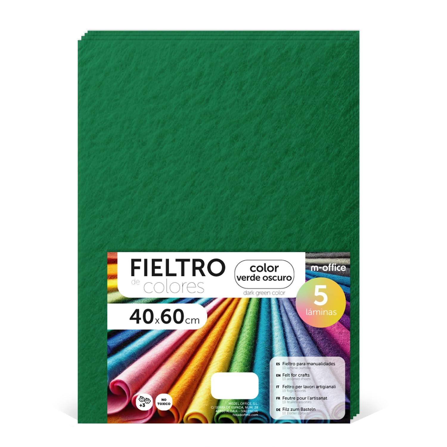 Fieltro para Manualidades, Fieltro de Colores, Suave y Flexible, Material para Costura, Telas Patchwork, Ideal para proyectos DIY, artesanía o decoración, 20x30cm - m-office (rojo, 10 uds) — view 78