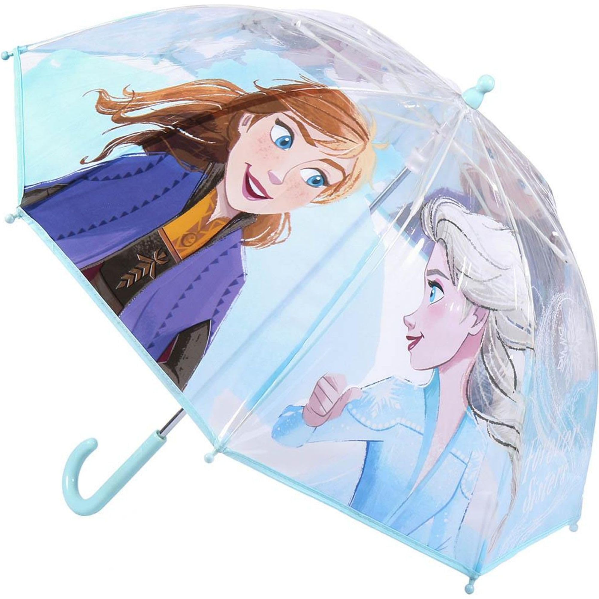 CERDÁ LIFE'S LITTLE MOMENTS - Przezroczysty parasol dla dziewczynki od Anny i Elsa Kraina Lodu - ręczne otwieranie z mechanizmem zapobiegającym