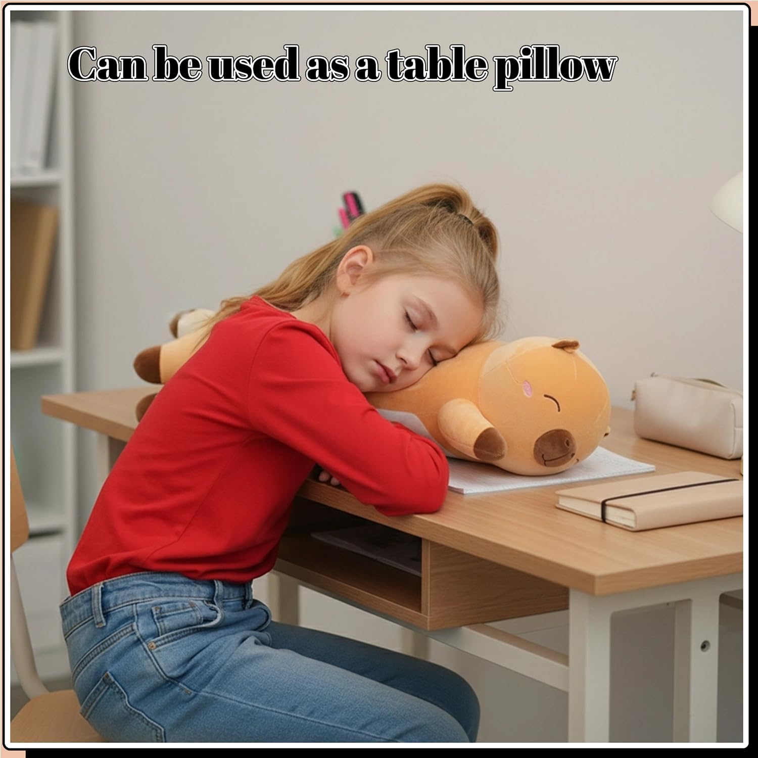 Long Capybara Plush Body Pillow Giant Stuffed Animal Soft Kids Sleeping Pillow, Kawaii Cute Capybara Plushies for Girls Boys Birthday (Brown,60cm/23.6inch) - Image 8