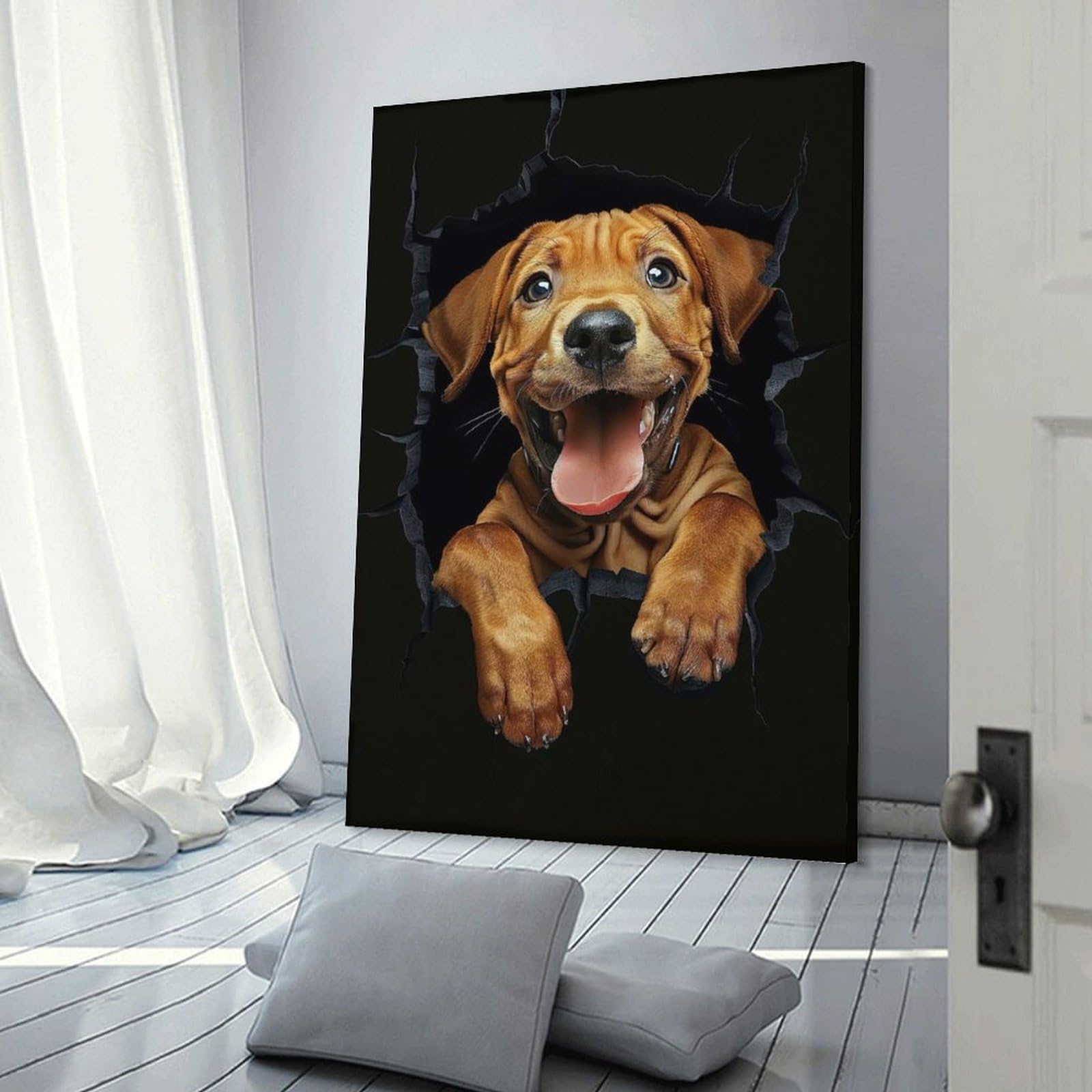 Junmoney Rhodesian Ridgeback Hanging Wall Art 20x30inch(50x75cm), for New Homes, Bedrooms Or Workspaces, Thoughtful Wall Decor for Art Lovers