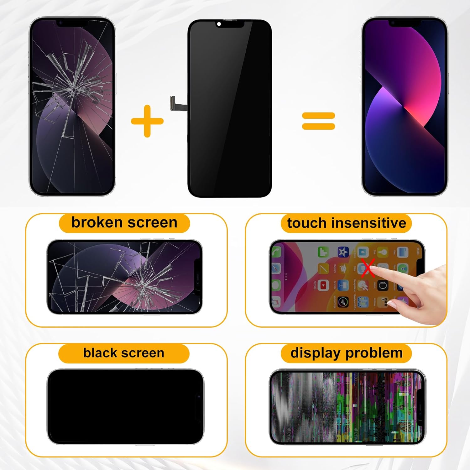 DIGI4U OLED for iPhone 14 Screen Replacement, 6.1'' FHD COF [NOT LCD] Screen for iPhone 14 Display Digitizer Assembly, with Repair Tool Kit for iPhone 14 Replacement Screen