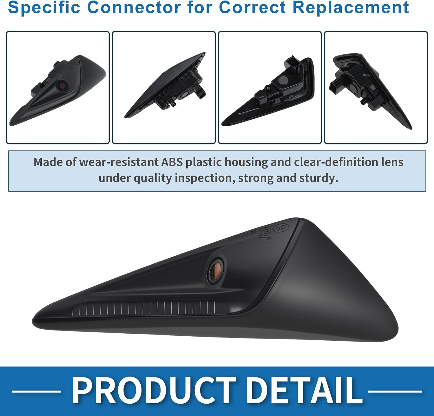 Front Left Side Fender Camera for Tesla Model 3 Model Y 2017-2022 Trun Signal Repeater Wing Cam Replacement Park Assist Camera Replace No.1125106-50-J/1125106-50-H/1125106-50-G