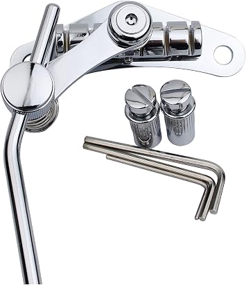 Guyker Tune-O-Matic Style Electric Guitar Bridge Stop Bar Tailpiece Tremolo Compatible with LP SG Guitars TM85, Chrome