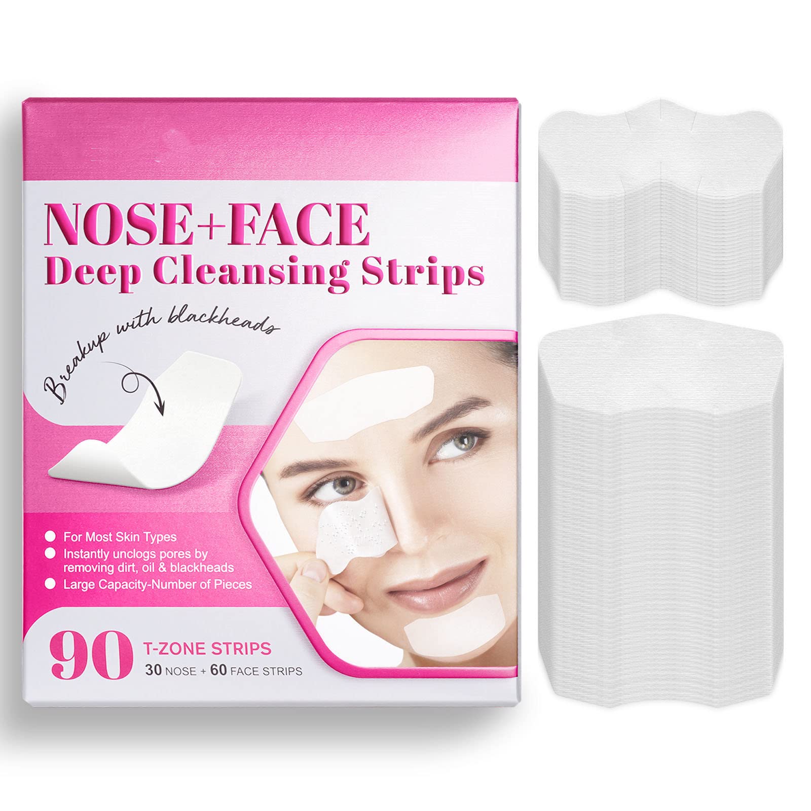 Deep Cleansing Shrink Pore Blackhead Mask Blackhead Spots Acne-Treatment Mask Sticker Cleaner Nose Pore Deep Clean Pore Strips Blackhead Remover For Face Men Nose And Cheek Body Chin Mask Unisex