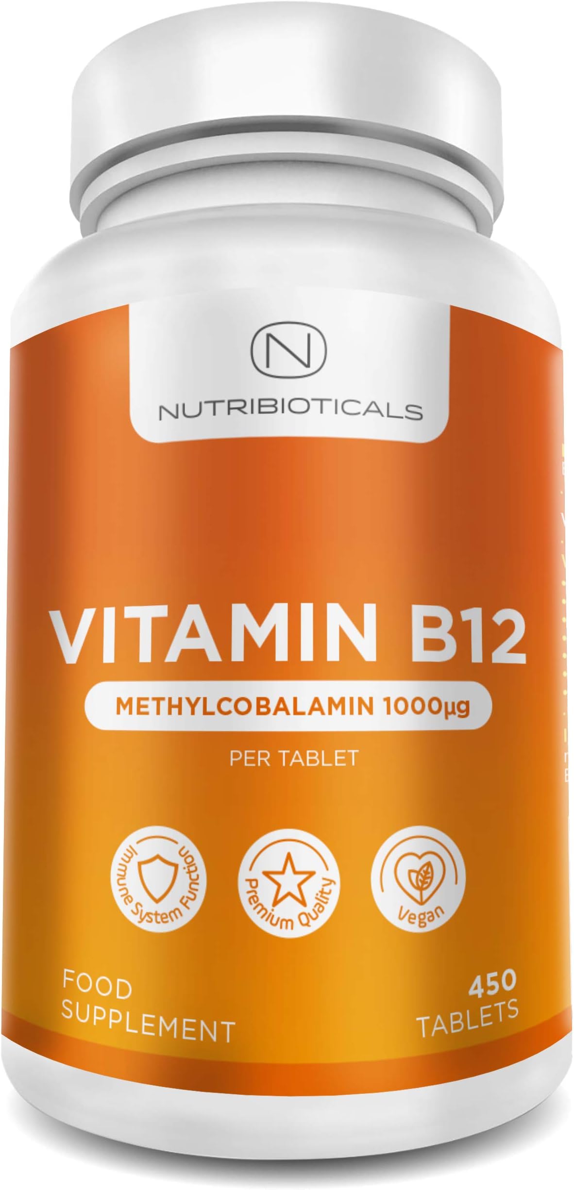 Vitamin B12 Methylcobalamin 1000mcg 450 Tablets (15 Month Supply) | Reduction of Tiredness and Fatigue & Normal Function of The Immune System