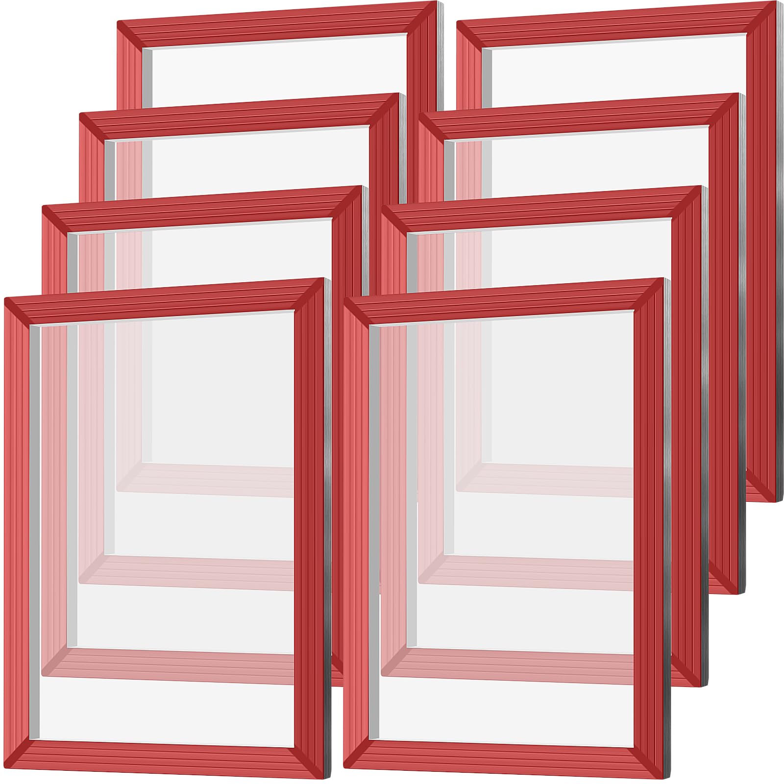 Photo 1 of Zonon 8 Pieces 16x20 Inch Aluminum Silk Screen Printing Frames with 160 White Mesh White Polyester Screen and Red Glue Pre-Stretched Silk Frame for DIY T-Shirt Printing