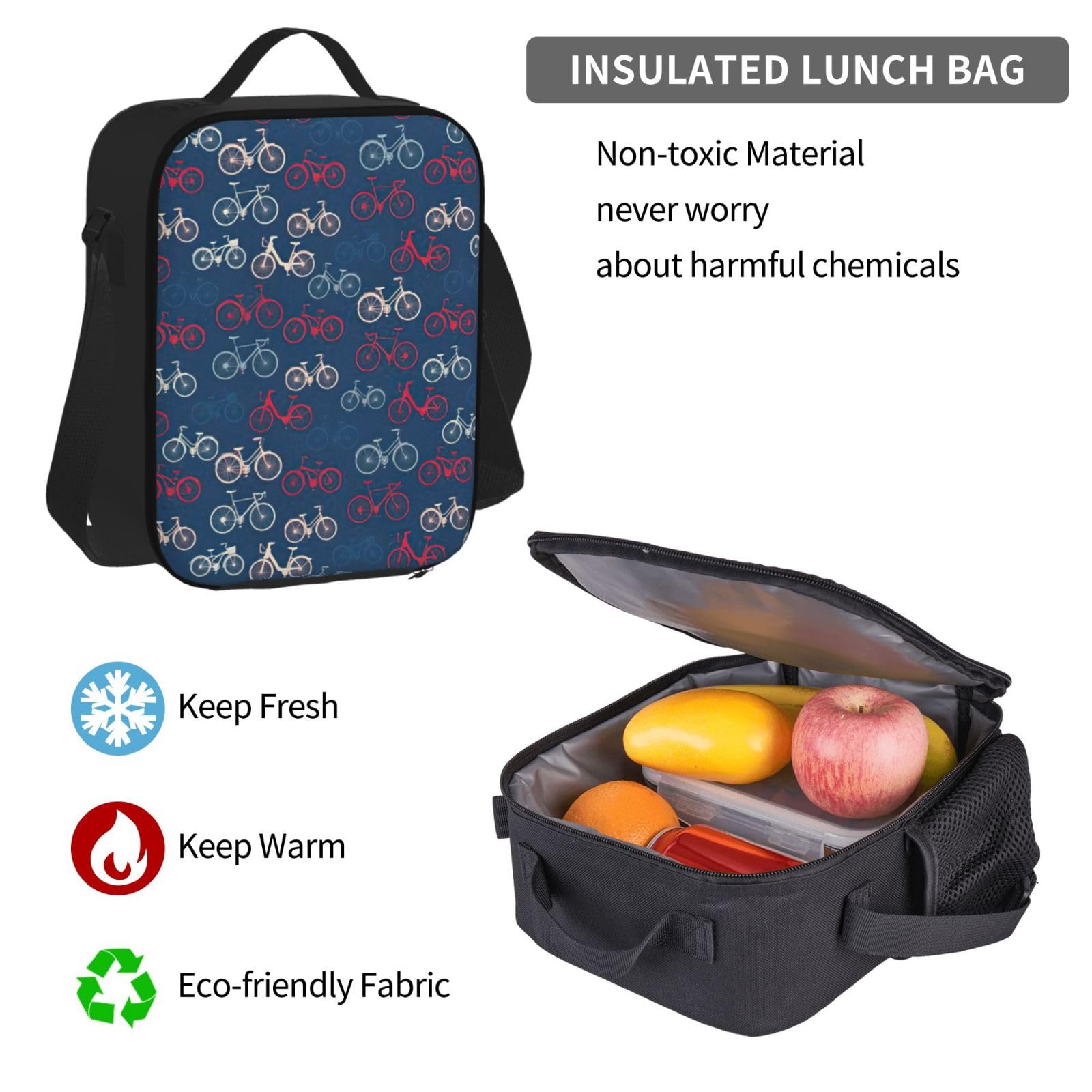 Zaino, borsa portapranzo, astuccio, set da 3 pezzi, per lavoro e