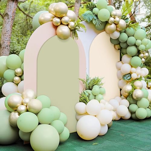 Miniatura 6 de Oudain Juego de 2 fundas de telón de fondo para arco de boda de elastano ajustable de 7.2 pies, 6 pies, soporte de telón de fondo de arco de boda