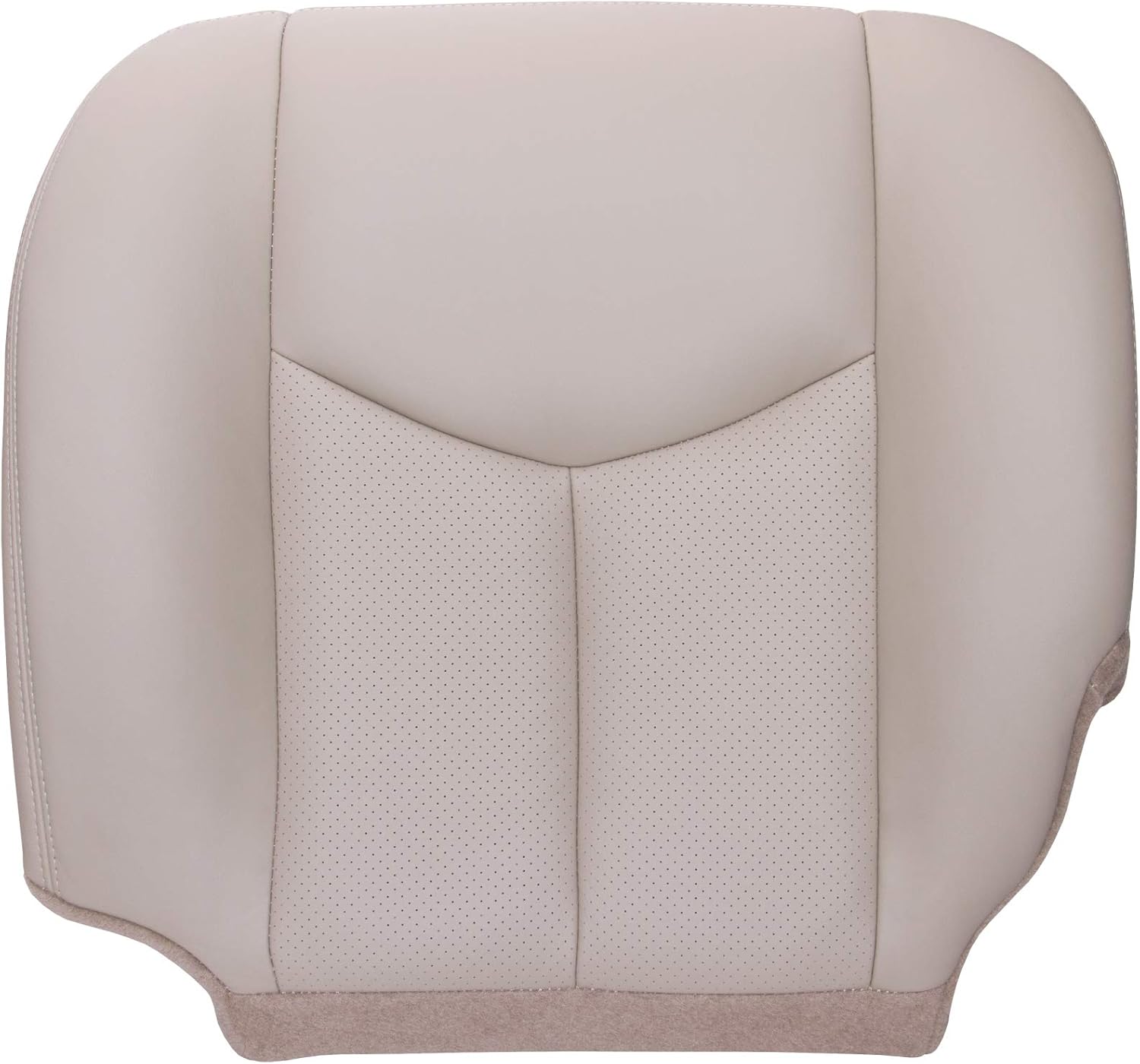 The Seat Shop Driver Bottom Replacement Perforated Leather Seat Cover - Shale Tan (Compatible with 2003-2006 Cadillac Escalade)