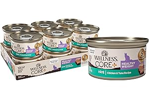 Wellness CORE+ Healthy Weight Natural Grain Free Wet Canned Wet Cat Food, 2.8oz/12 Pack