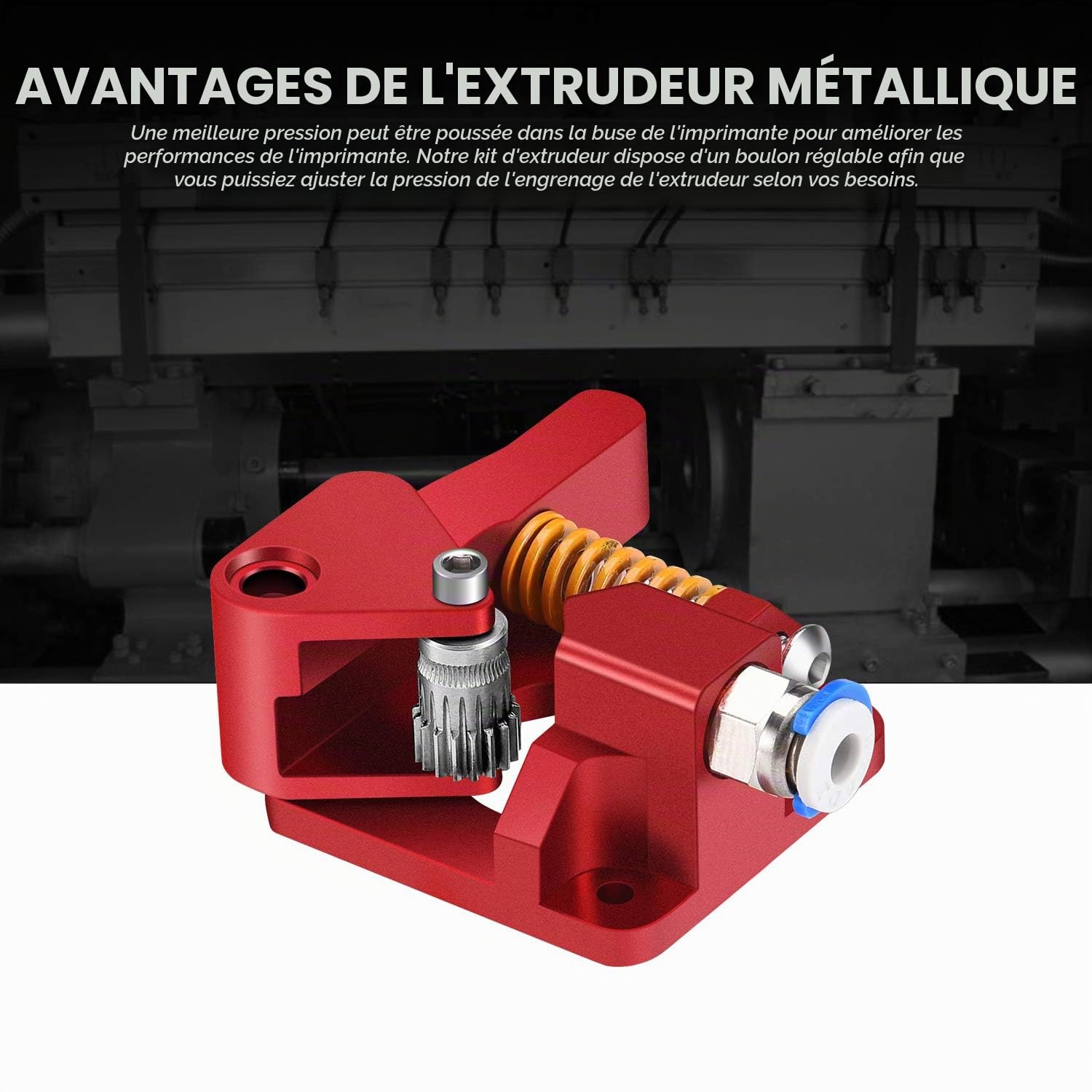 Kit de mise à niveau pour extrudeuse en aluminium TUZUK Dual Drive Extruder pour Tornado/CR-10 / CR-10S / CR-10S Pro/Ender 3 / Anet A8 Mega Wanhao i3 Anycubic (main droite)
