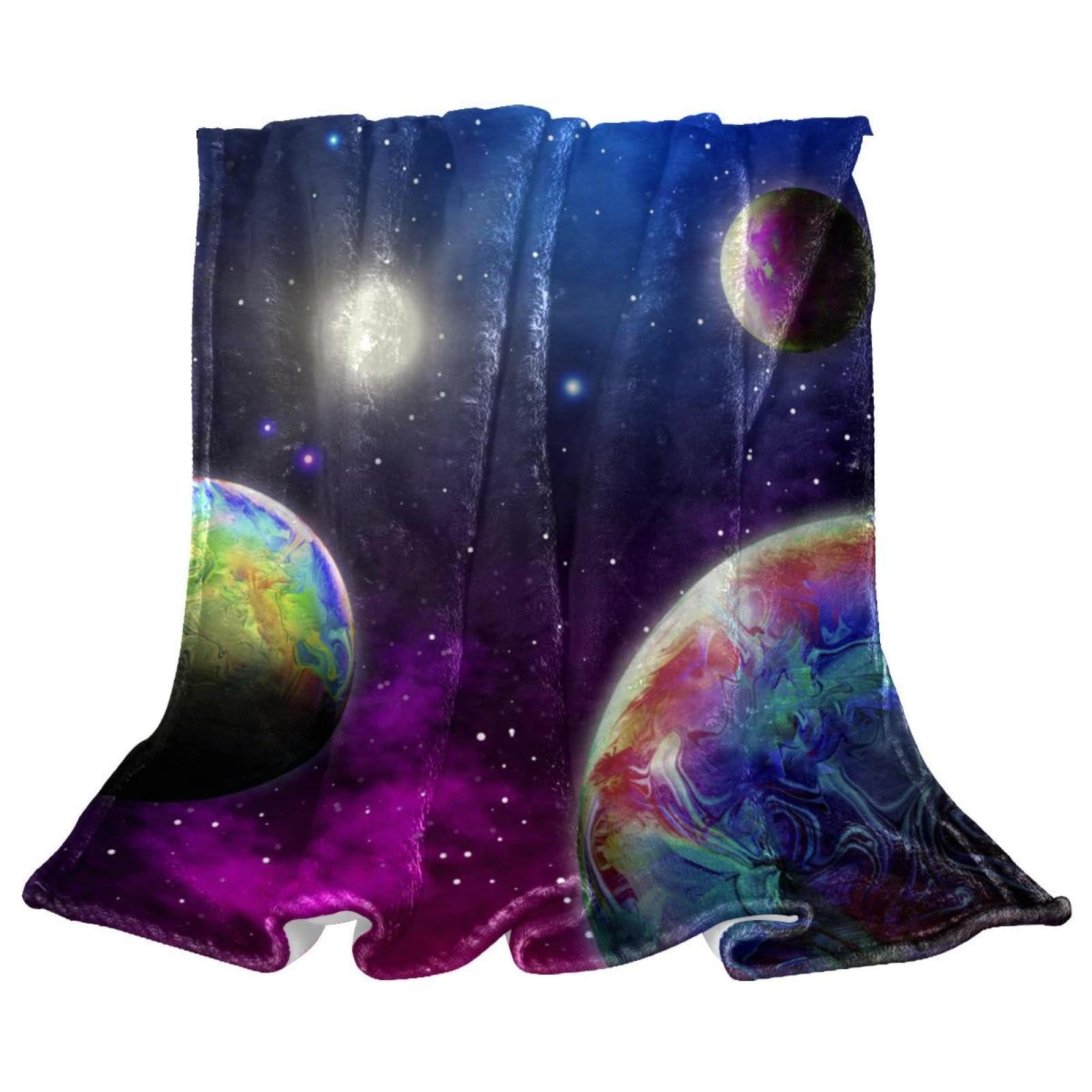Couverture polaire planètes espace chaude pour hiver en microfibre