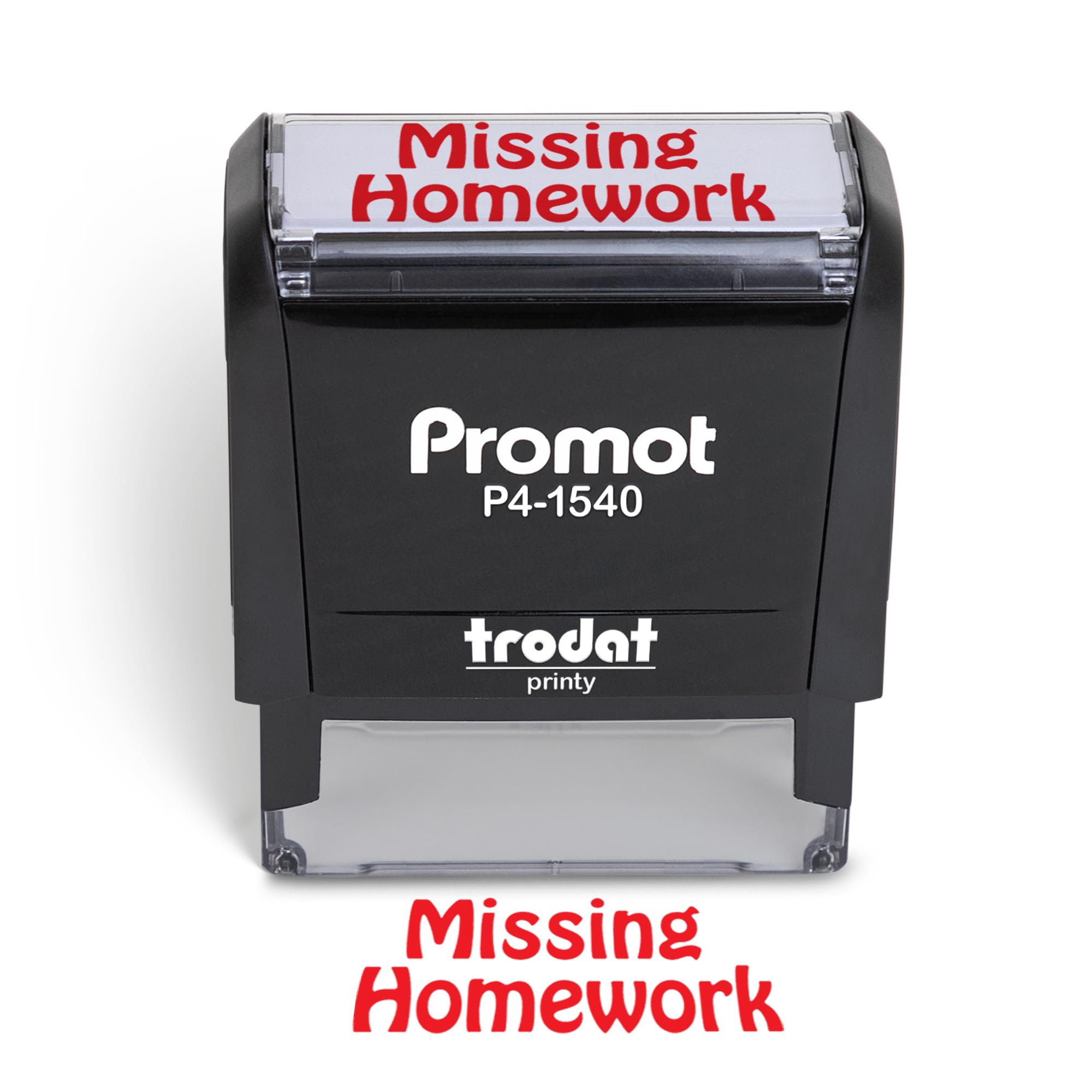 Promot Missing Homework - Sello de goma autoentintable - Sellos de tinta