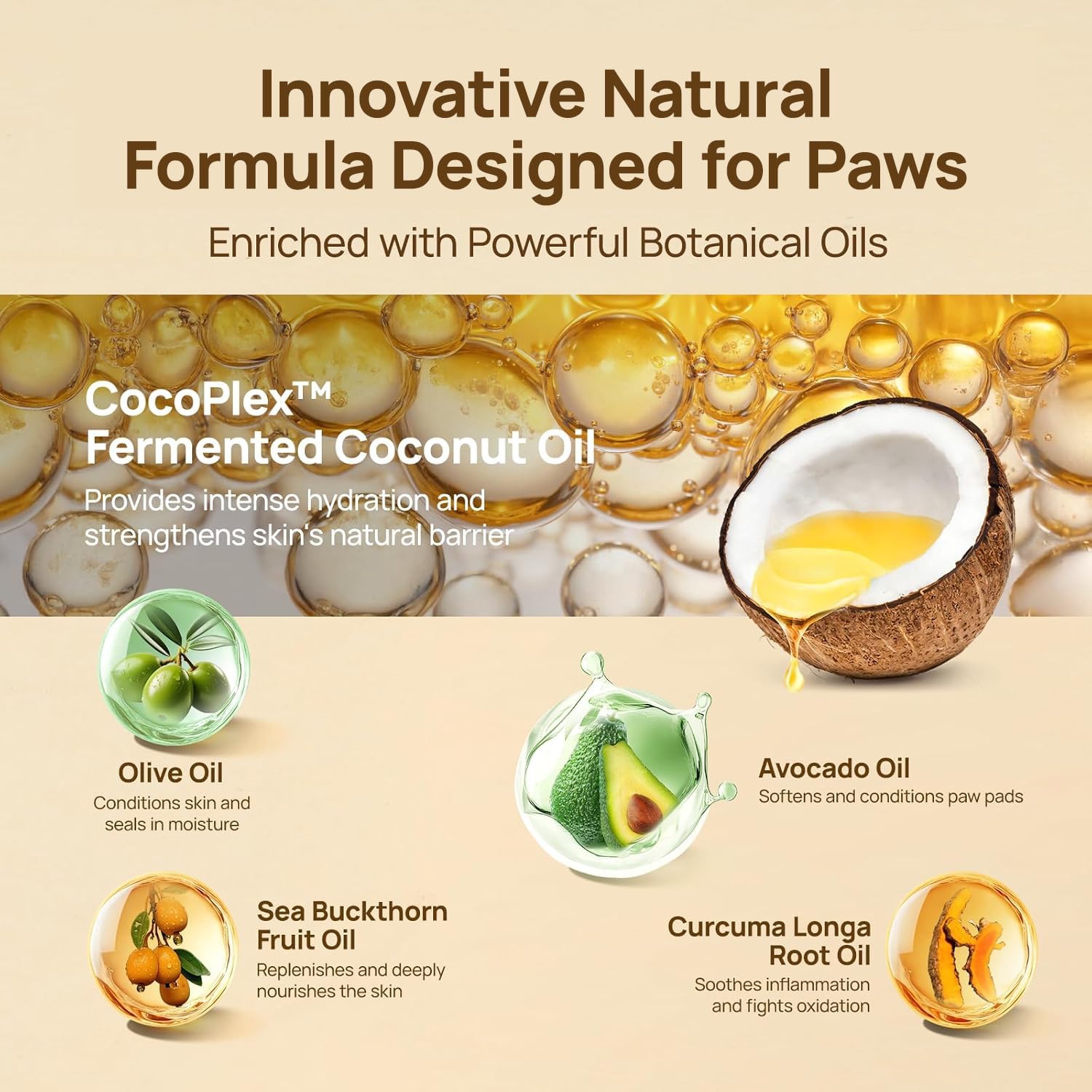 HICC PET Dog Paw Balm 0.21 oz Travel Pack for Dogs & Cats, All-Natural Paw Balm Dogs Lick Safe, Moisturizing and Healing Dry Cracked Paws, Improves Rough Paws Relieves Odor, Horse Hoof, Joint Care - image 3