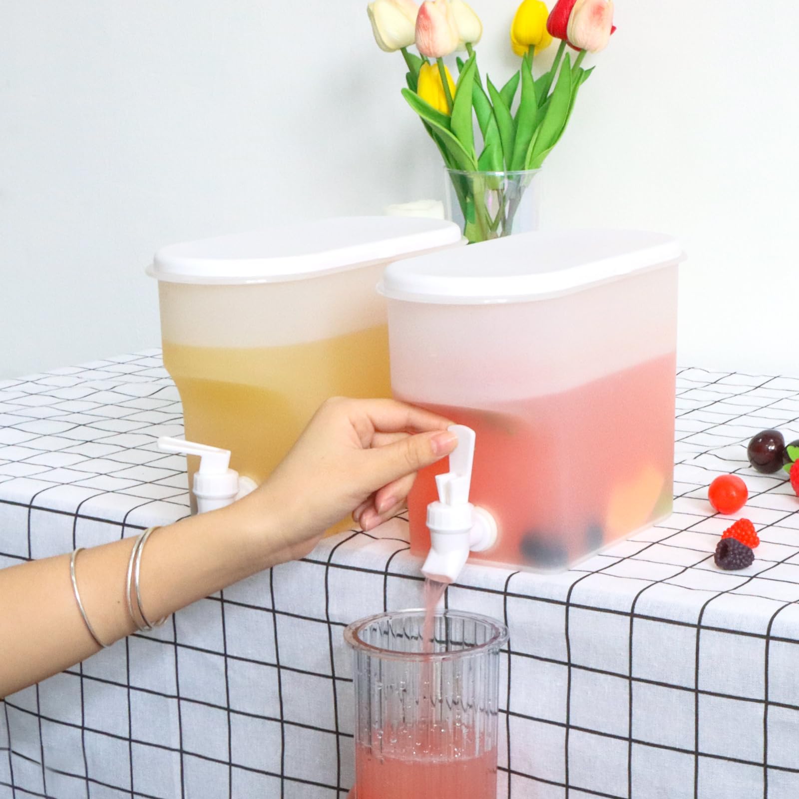 3,5 Liter Getränkespender Mit Hahn | Praktischer Kühlschrank Dispenser Für Saft & Kalte Getränke