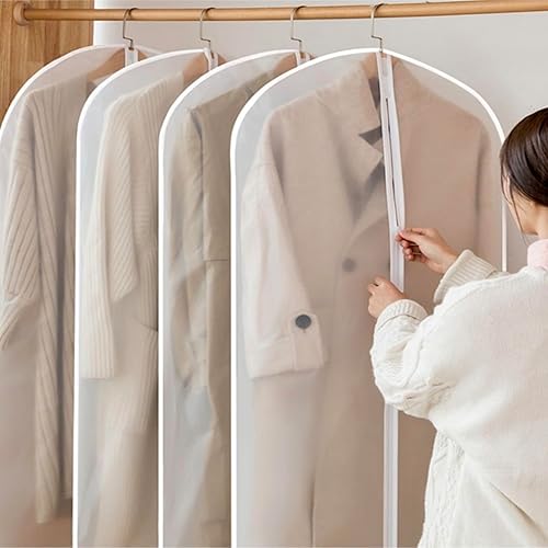 Miniatura 2 de Paquete de 20 bolsas transparentes de tamaño combinado para colgar ropa con cremallera completa para almacenamiento en el armario, funda de ropa