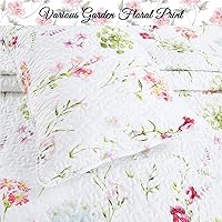 Vista 3 de Cozy Line Home Fashions Azalea - Juego de ropa de cama reversible de microfibra con estampado floral de chintz de cachemira, colcha de verano, 3