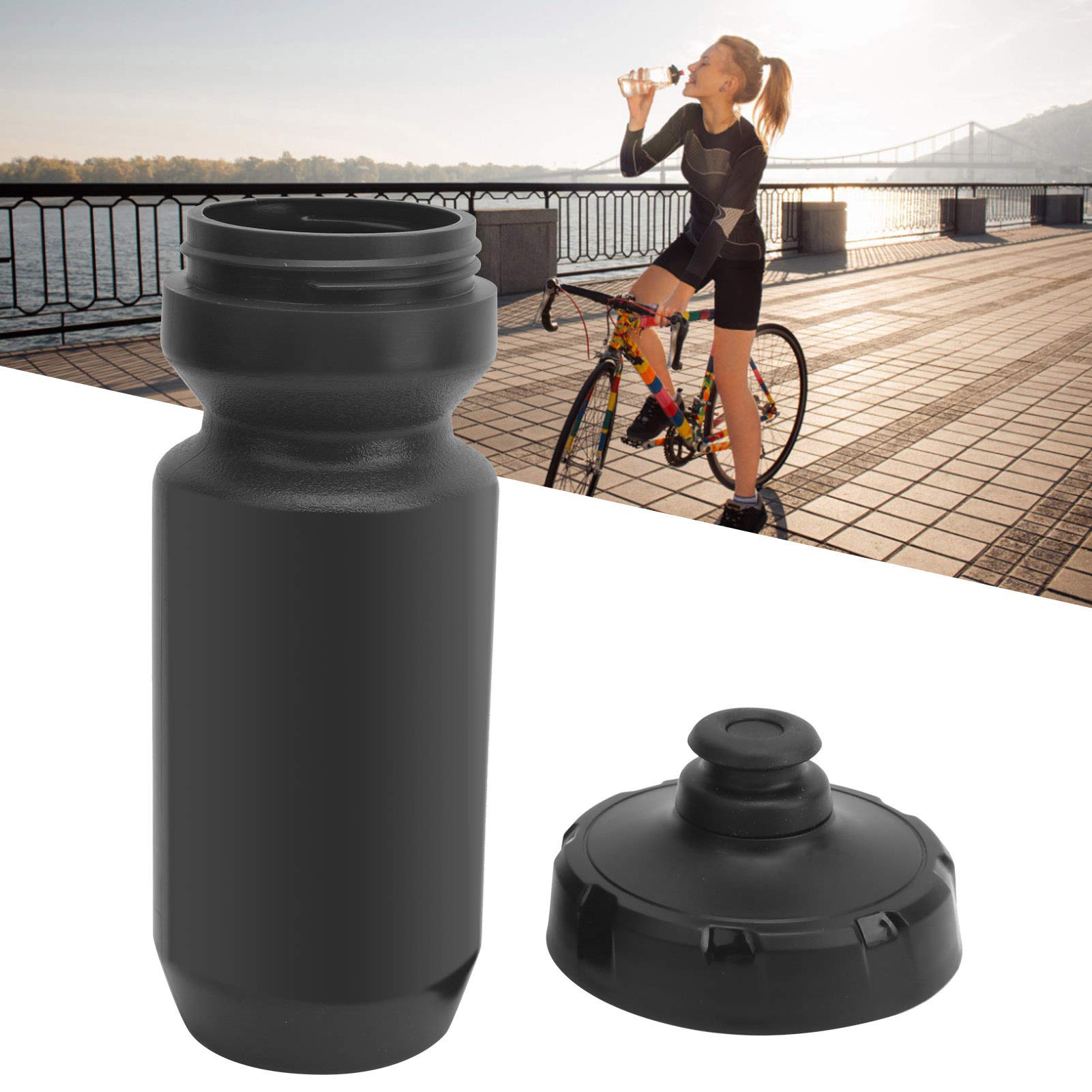ZIZEV Water Bottle, Fitness Equipment Water Bottle Sports Bottle MYLR Film for Electric for Cyclists for Mountain Bikes (Black)