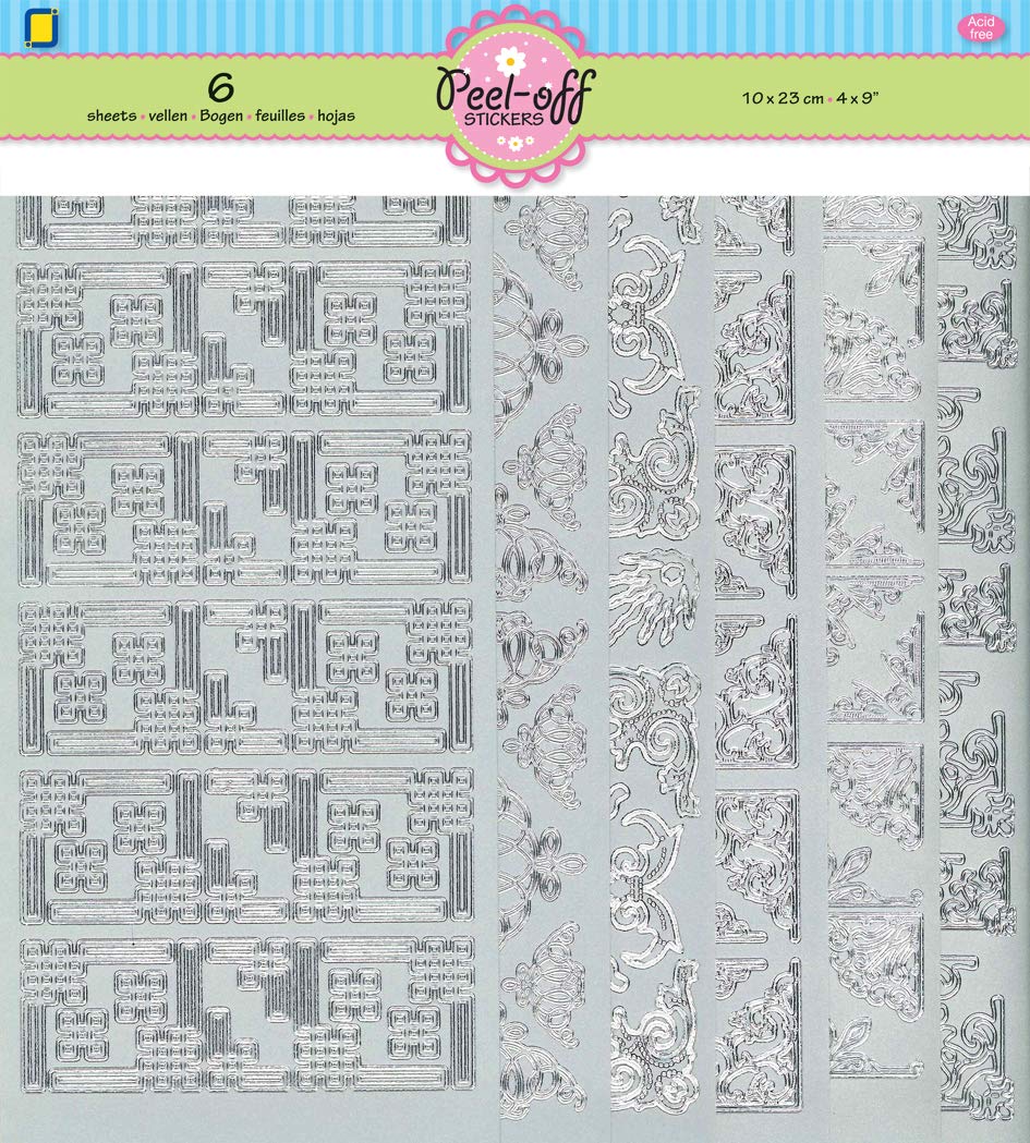 JEJE Produkt 6-Pack Peel Off Stickers with Corners Silver