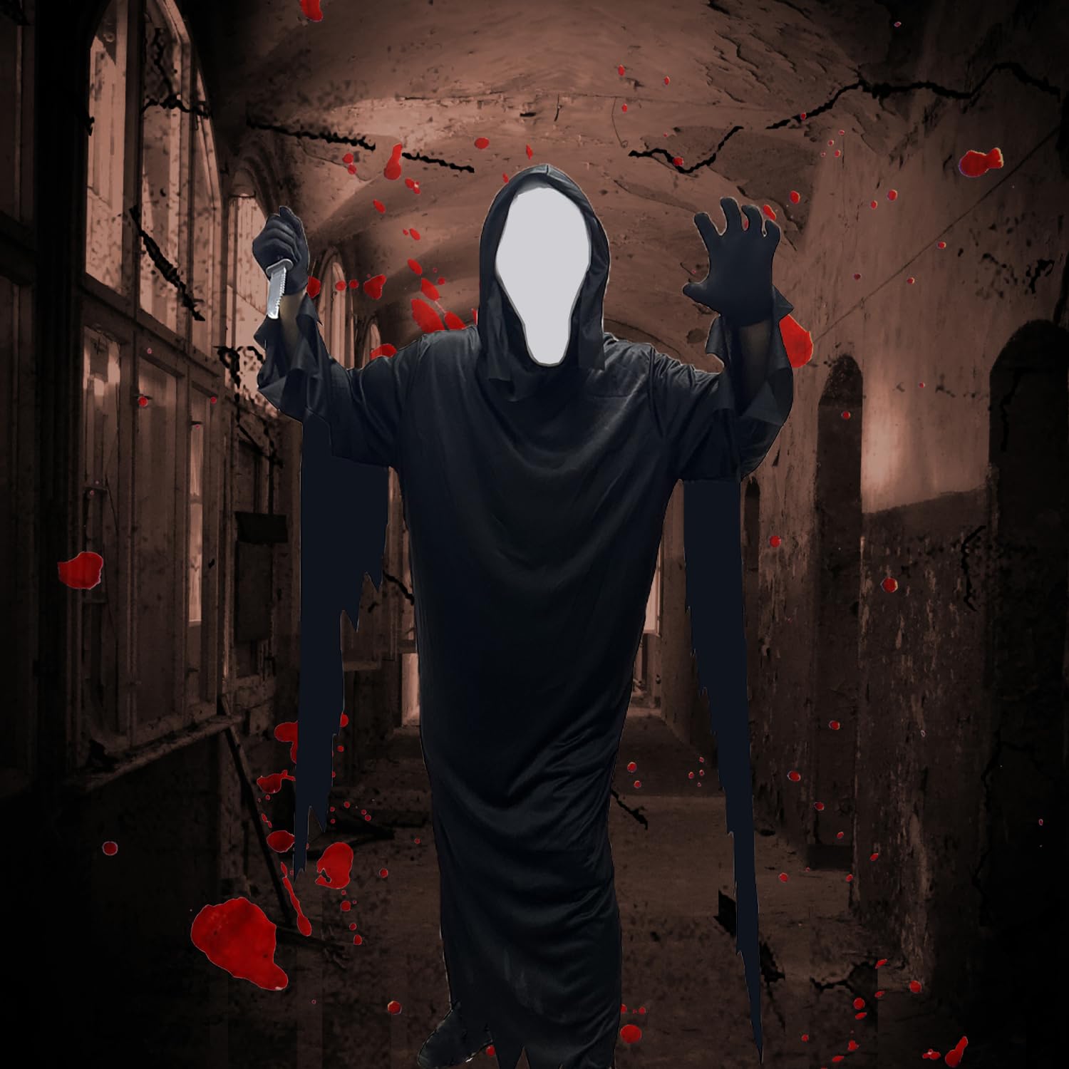 Scream Ghostface Halloween Ghost Face Straszny krzyczący duch kostium na Halloween, karnawał, maskaradę, imprezę z horrorami
