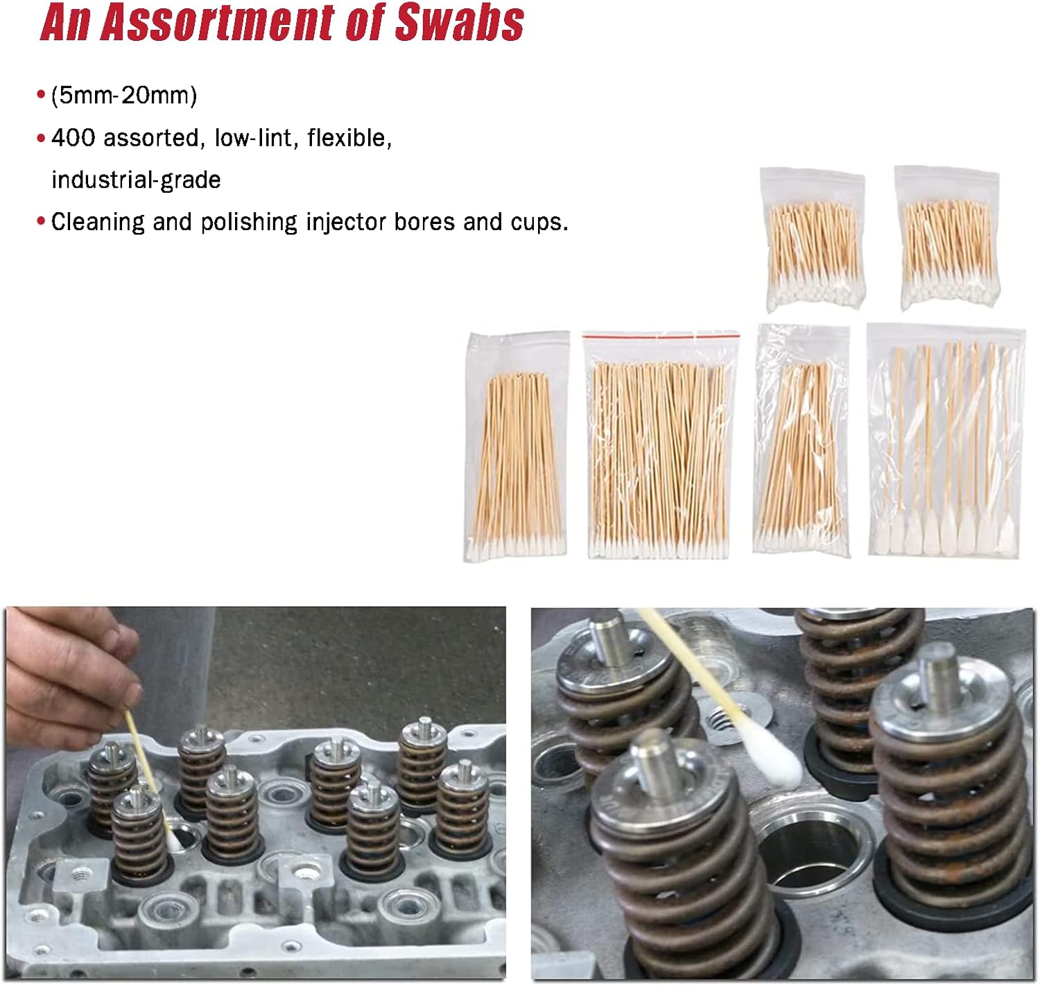 Professional Diesel Injector Seat Brush Master Cleaning Kit, Cylinder Heads Stainless Steel