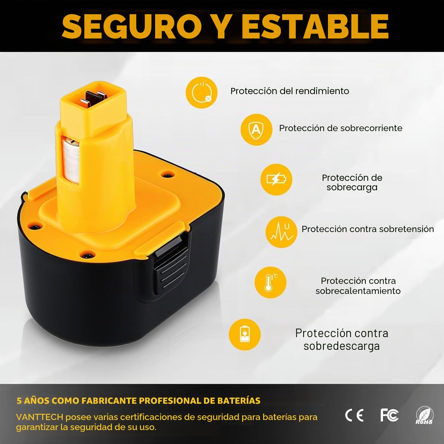 VANTTECH 3.0ah DC9071 Ni-MH - Batería de repuesto para Dewalt DE9074 DW9072 DW9071 DE9071 DE9072 DE9075 DE9501 DC9072 152250-27 397745-01 (2 unidades)