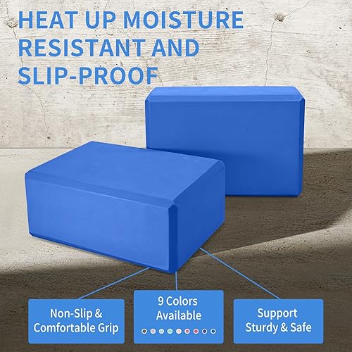 Miniatura 5 de Bloques de yoga - Bloques de espuma EVA para entrenamiento de pilates, estiramiento, meditación, bloque de yoga para flexibilidad, equilibrio,