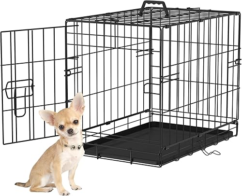 Miniatura 10 de Jaula para perros extra grande de 48 pulgadas, diseño de doble puerta a prueba de fugas con panel divisor, plegable con bandeja extraíble, uso