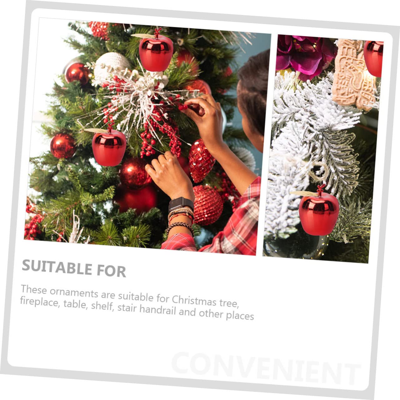 PRETYZOOM 54 Piezas Colgante navideño Manzana Colgantes navideños Christmas Tree Adornos Colgantes de Manzanas Rojas Ornamento del árbol de Navidad Colgante de árbol de Navidad Rojo