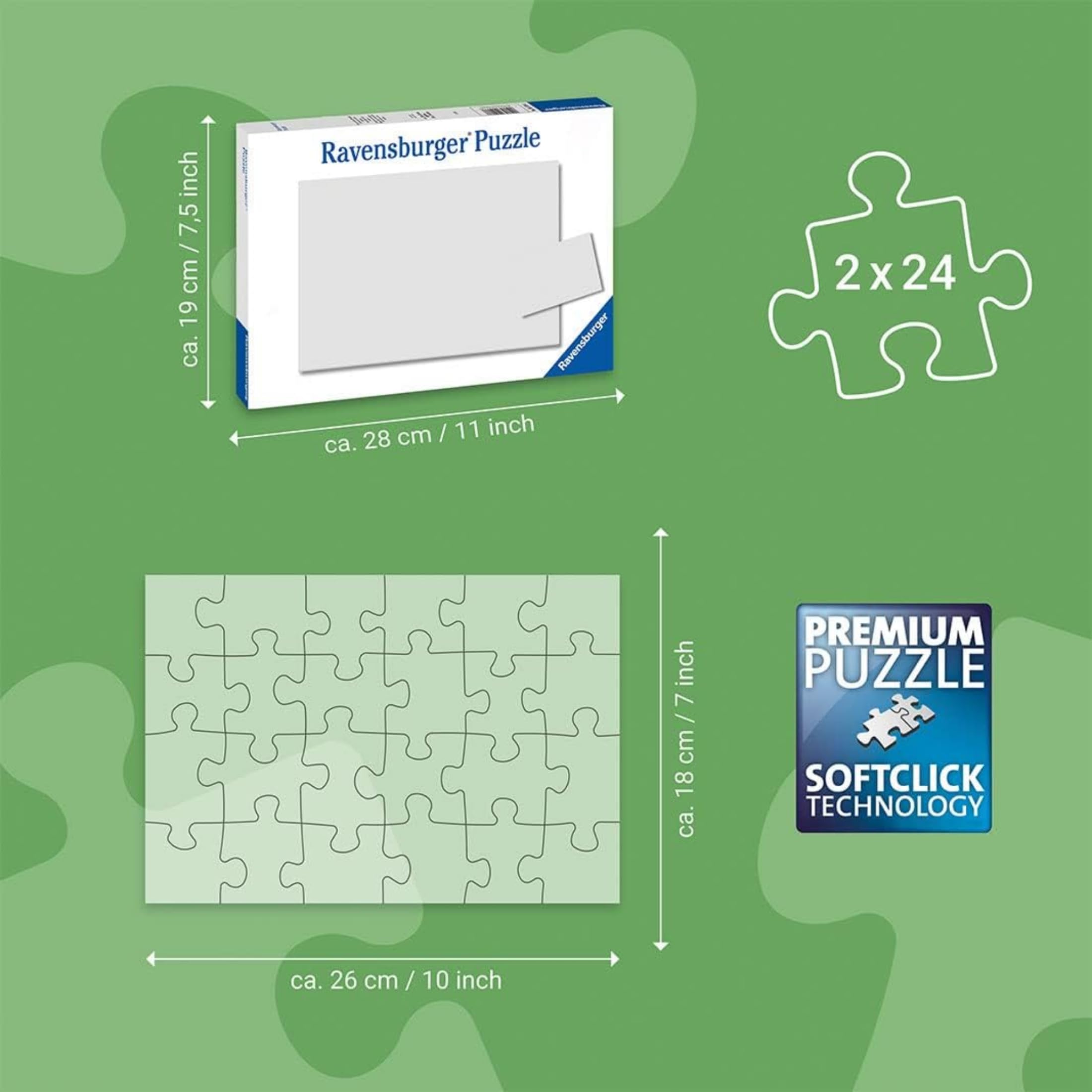 Ravensburger - Puzzle Jurassic World Explorers, Idea Regalo per Bambini 4+ Anni, Gioco Educativo e Stimolante, 2 Puzzle da 24 Pezzi, 26x18 cm