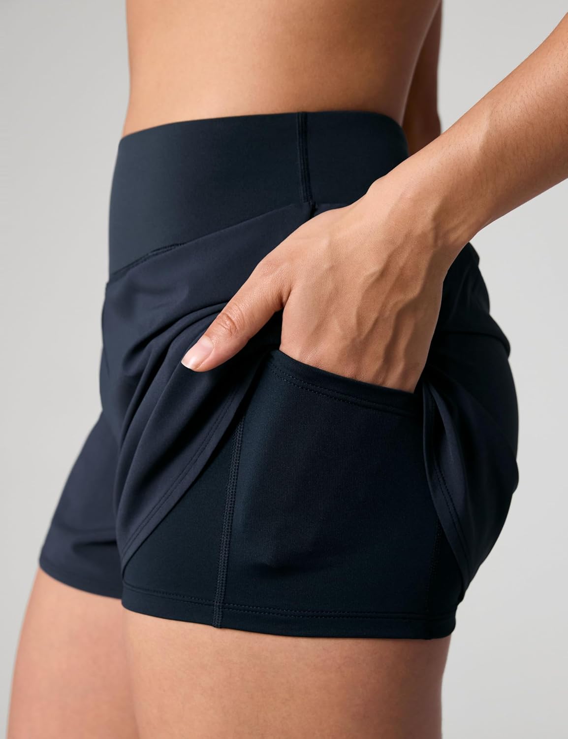 UNISSU Athletic Running Shorts 2.5" Lined Pockets | High Waisted, Built-in Boxer Liner, Zip Side Pockets, Subtle Flared Leg, Running, Workout
