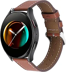 Italy Genuine Leather Watch Bands Men Women Compatible with Samsung Galaxy Watch Band, 20mm 22mm Lugs Watch Straps, Quick Release Wear-resistant Sweat-Resistant Smartwatch Replacement Strap