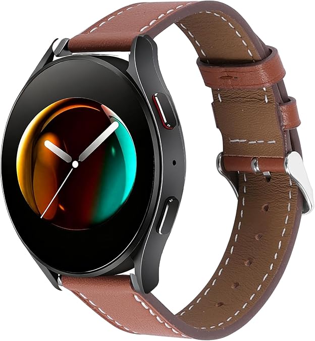 Italy Genuine Leather Watch Bands Men Women Compatible with Samsung Galaxy Watch Band, 20mm 22mm Lugs Watch Straps, Quick Release Wear-resistant Sweat-Resistant Smartwatch Replacement Strap