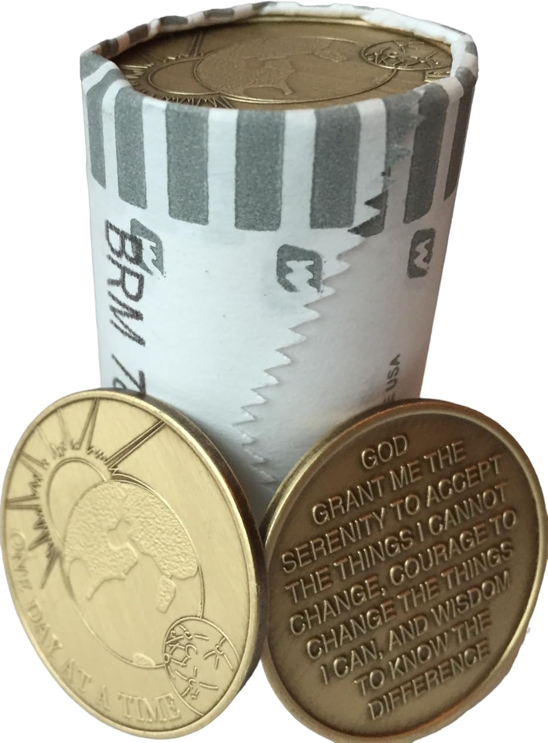 wendells Bulk Lot of 25 Universe Sun Moon Earth One Day at A Time Bronze Medallions Serenity Prayer Chips