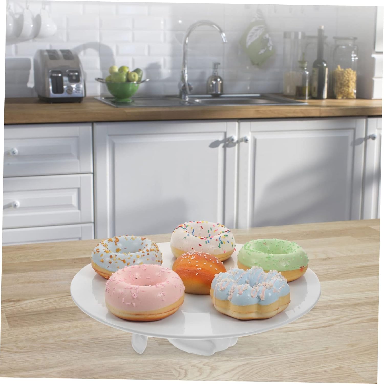 KICHOUSE Easter Bunny Ceramic Dessert Plate Statue Decor Serving Tray for Cakes Snacks and Fruit for Easter Parties and Home Decor