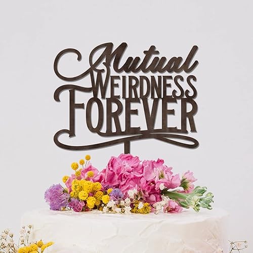Miniatura 4 de Mutual Weirdness Forever - Decoración para tartas de boda, con el señor y la señora, decoración de pastel de boda, decoración personalizada para