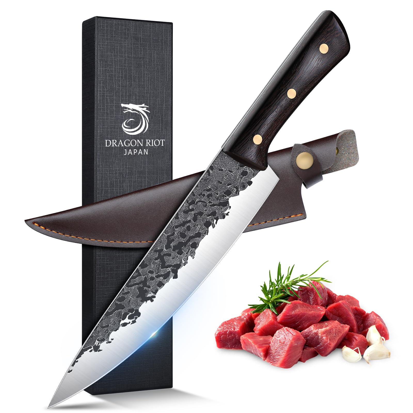 DRAGON RIOT Coltello da Carne Professionale ，Giapponese Affilato per Carne