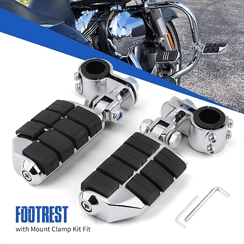 Miniatura 2 de Reposapiés de motocicleta para carretera, estribos de autopista compatibles con Harley Touring, Yamaha, Honda, Suzuki, Kawasaki de 25 mm, 32 mm, 34