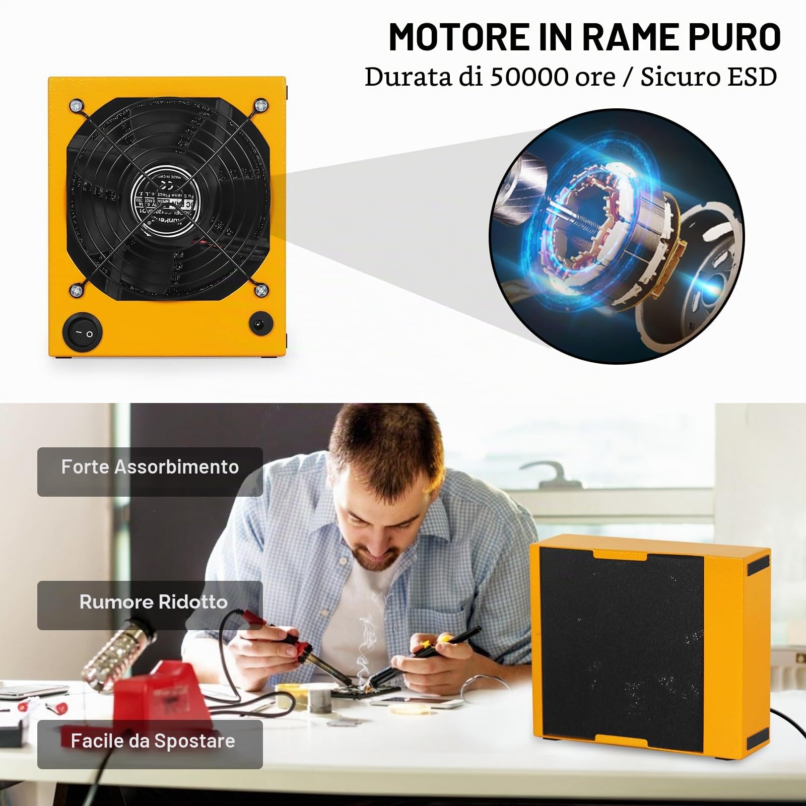 Aspiratori a vapore di saldatura, assorbitori di fumo, 12 V, ventilatore da lavoro fai da te per stazione di saldatura