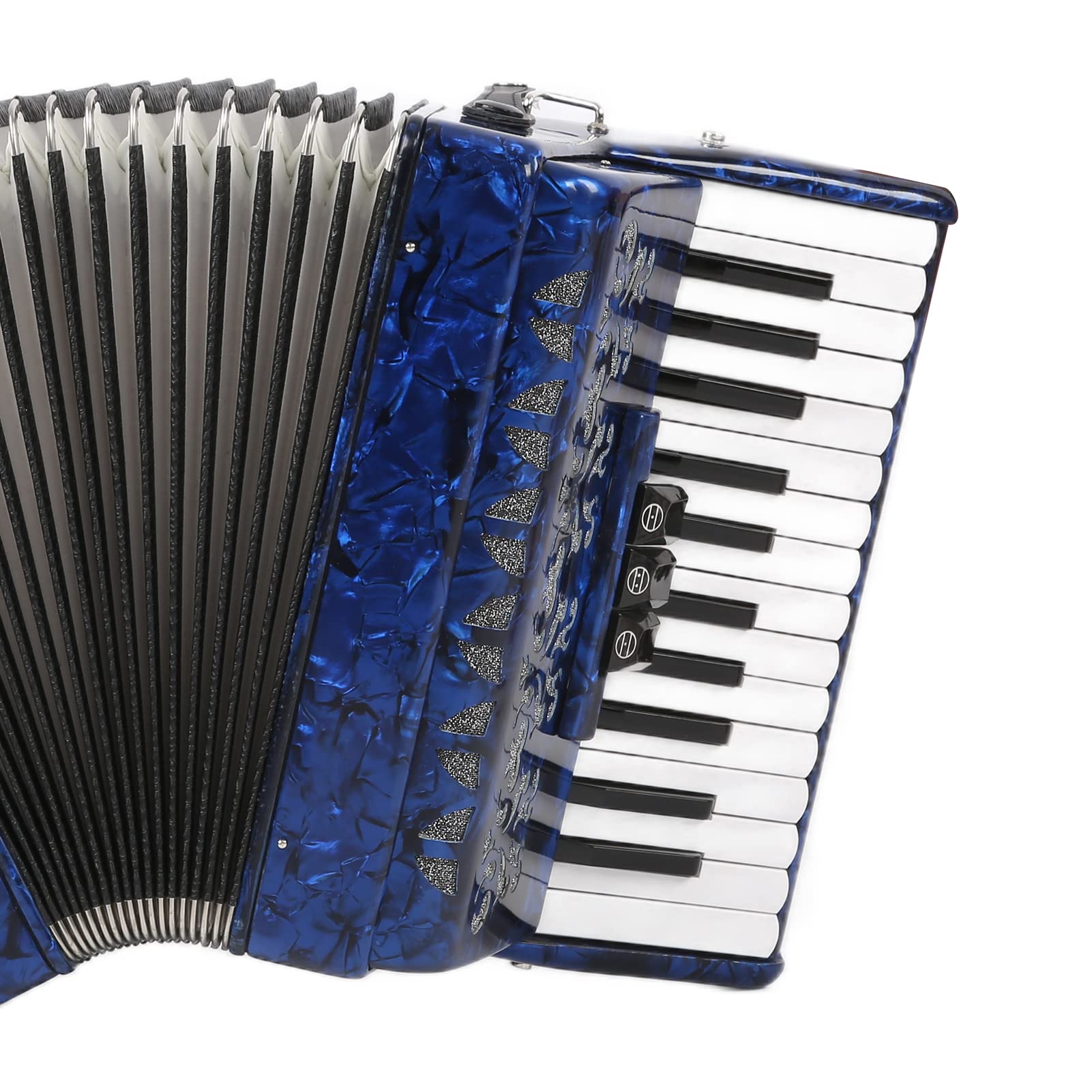 Fisarmonica, fisarmonica per pianoforte in celluloide squisita a 26 tasti 48 bassi con tracolla, strumento musicale a fisarmonica a bottoni professionale per principianti