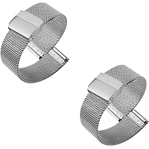 2pcs Milanese Mesh Watch Bands,10MM-22MM Quick Release Replacement Watch Straps Stainless Steel Adjustable Watchbands Smart Watch Bracelet