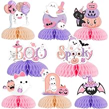 Pink Purple Halloween Party Decorations Girl 8pcs Halloween Party Honeycomb Centerpiece Spooky Ghost Bat Halloween Table Decors for Spooky One Birthday A Little Boo Is Almost Due Baby Shower